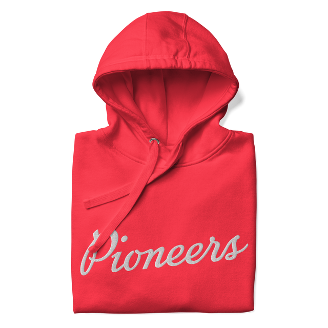 Pioneers Embroidered Red Hoodie