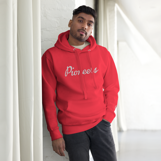 Pioneers Embroidered Red Hoodie