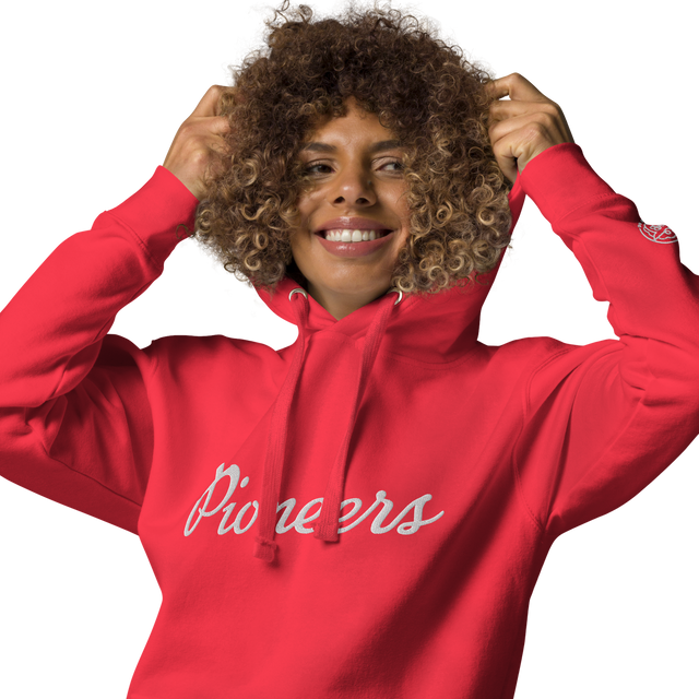 Pioneers Embroidered Red Hoodie