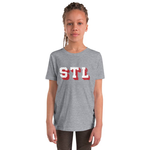 STL Block Shadow White/Red Youth T-Shirt