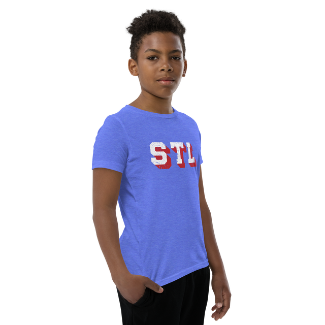 STL Block Shadow White/Red Youth T-Shirt