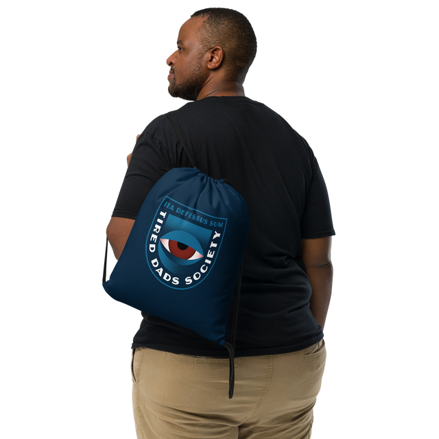 Tired Dads Society Drawstring Bag