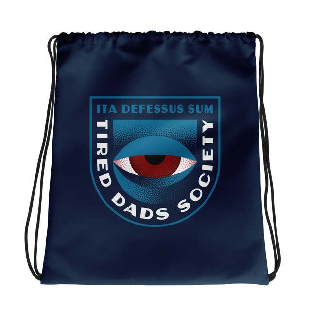 Tired Dads Society Drawstring Bag