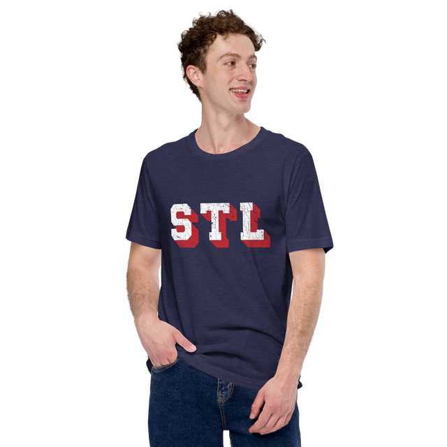 STL Block Shadow White/Red Blue T-Shirt