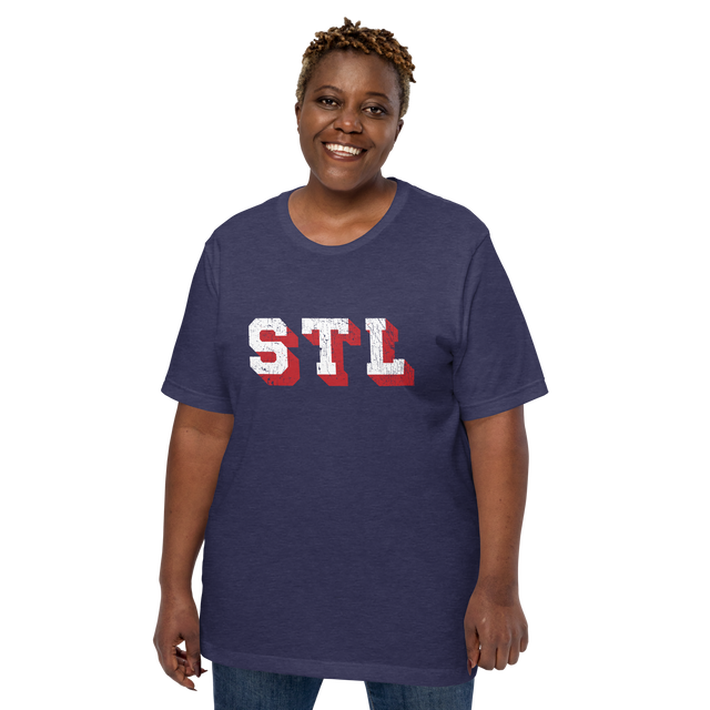 STL Block Shadow White/Red Blue T-Shirt