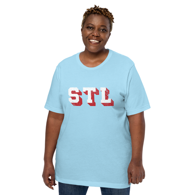 STL Block Shadow White/Red Blue T-Shirt