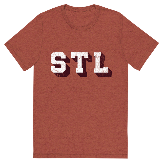 St. Louis Block Shadow White/Maroon Blue T-Shirt