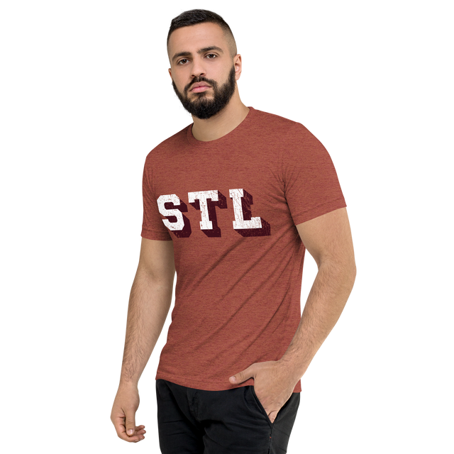 St. Louis Block Shadow White/Maroon Blue T-Shirt