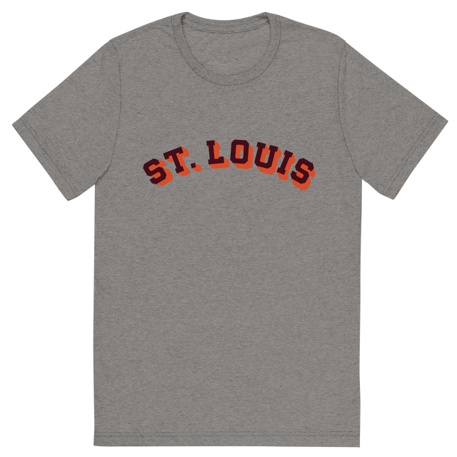 St. Louis Block Shadow Maroon/Orange T-Shirt