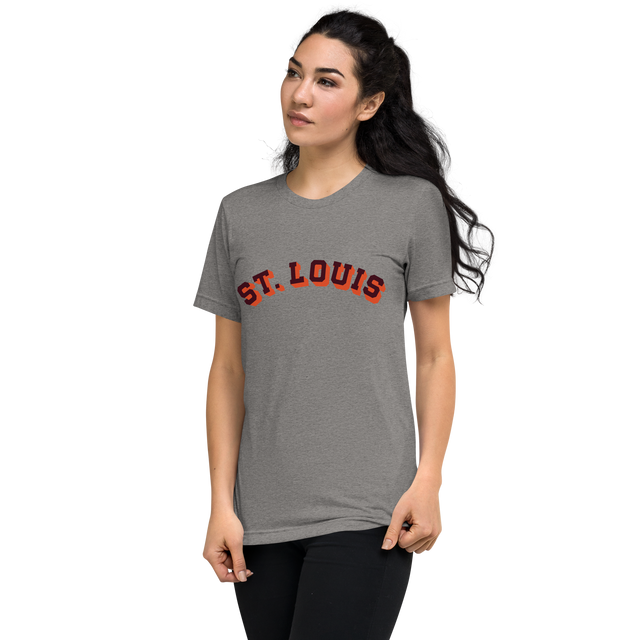 St. Louis Block Shadow Maroon/Orange T-Shirt