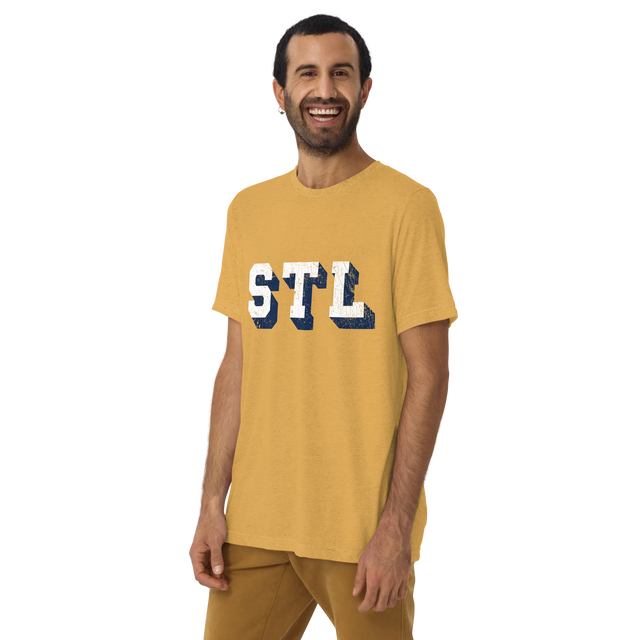 STL Block Shadow White/Navy Blue T-Shirt