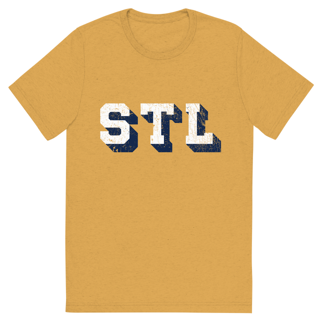 STL Block Shadow White/Navy Blue T-Shirt