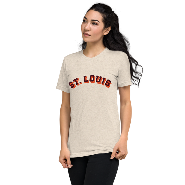 St. Louis Block Shadow Maroon/Orange T-Shirt