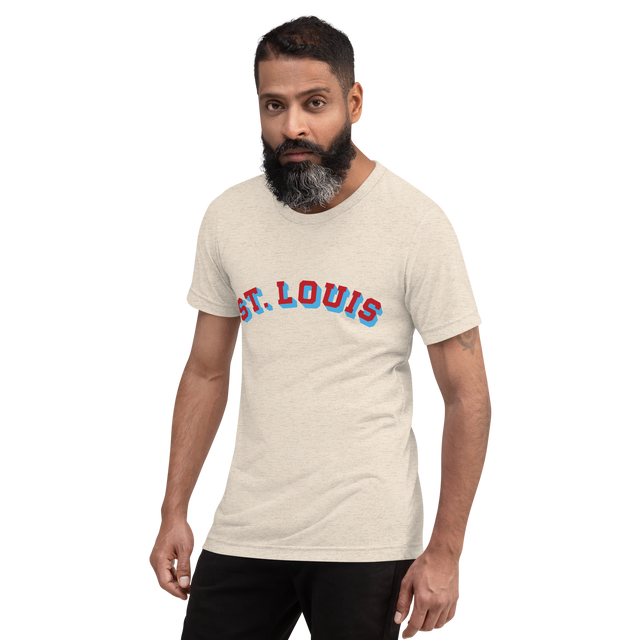 St. Louis Block Shadow Red/Light Blue T-Shirt