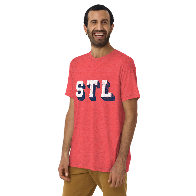 STL Block Shadow White/Navy Blue T-Shirt