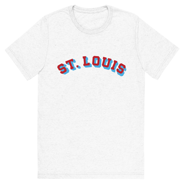 St. Louis Block Shadow Red/Light Blue T-Shirt