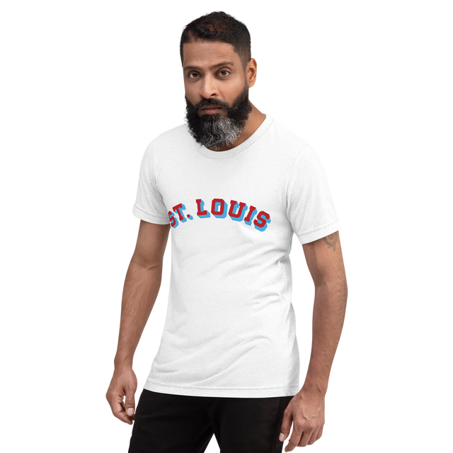 St. Louis Block Shadow Red/Light Blue T-Shirt