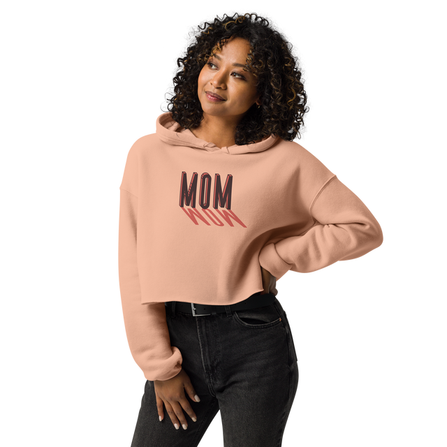 Mom Wow Crop Hoodie