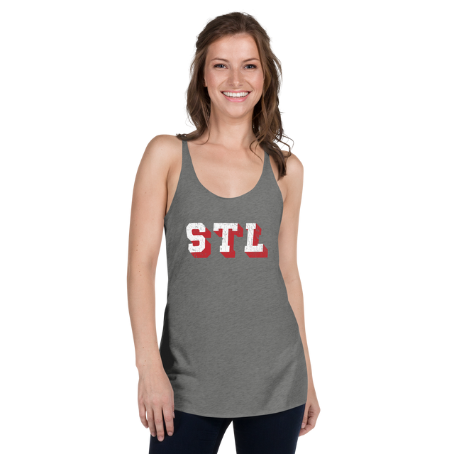 STL Block Shadow White/Red Women's Tank Top