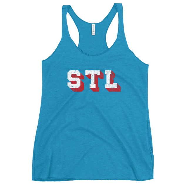 STL Block Shadow White/Red Women's Tank Top