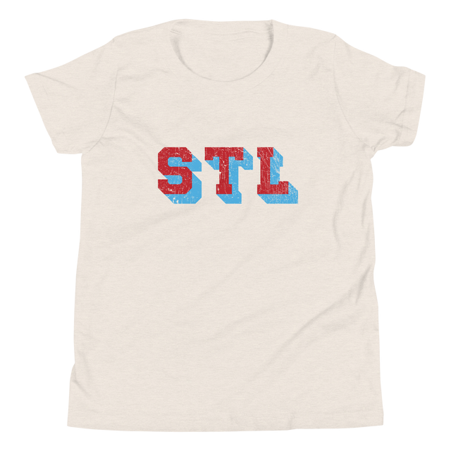 STL Block Shadow Red/Light Blue Youth T-Shirt