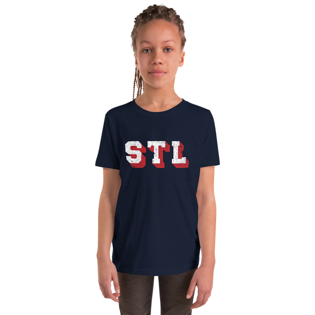 STL Block Shadow White/Red Youth T-Shirt