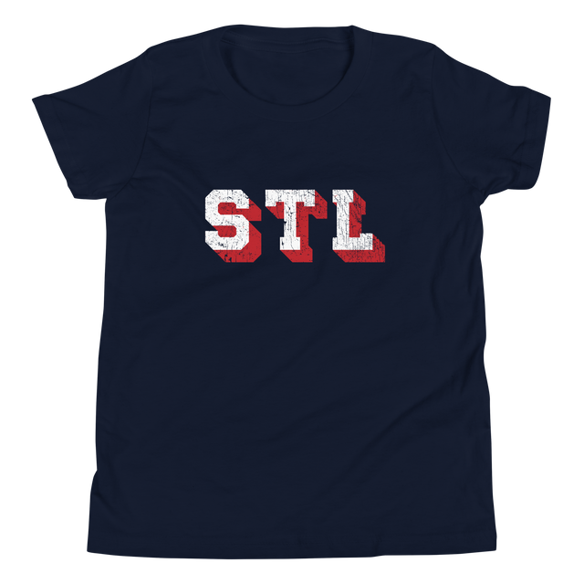 STL Block Shadow White/Red Youth T-Shirt