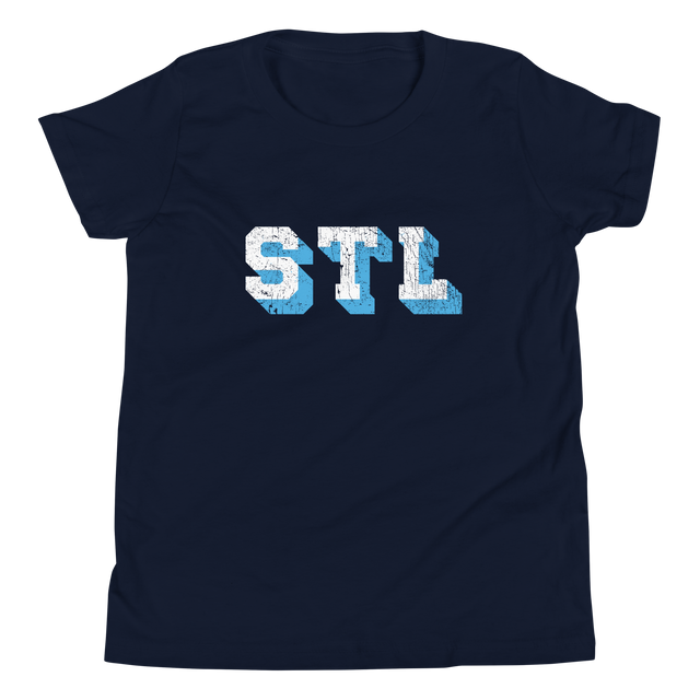 STL Block Shadow White/Light Blue Youth T-Shirt