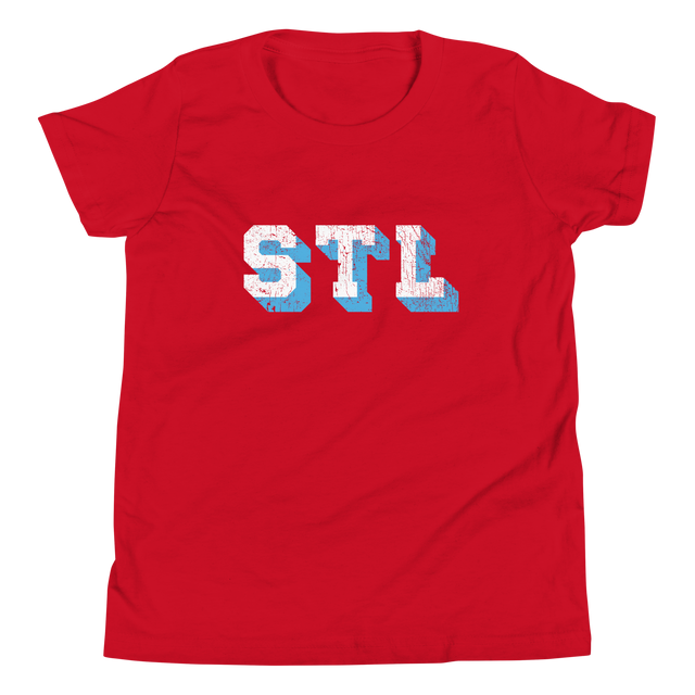 STL Block Shadow White/Light Blue Youth T-Shirt